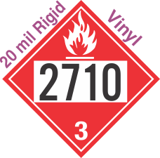 Flammable Class 3 UN2710 20mil Rigid Vinyl DOT Placard