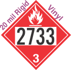 Flammable Class 3 UN2733 20mil Rigid Vinyl DOT Placard