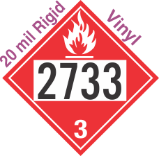 Flammable Class 3 UN2733 20mil Rigid Vinyl DOT Placard