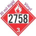 Flammable Class 3 UN2758 20mil Rigid Vinyl DOT Placard