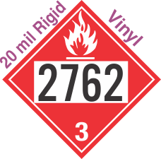 Flammable Class 3 UN2762 20mil Rigid Vinyl DOT Placard