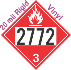 Flammable Class 3 UN2772 20mil Rigid Vinyl DOT Placard