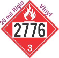 Flammable Class 3 UN2776 20mil Rigid Vinyl DOT Placard