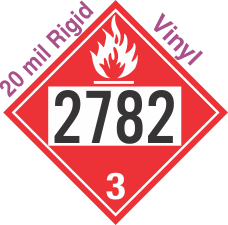 Flammable Class 3 UN2782 20mil Rigid Vinyl DOT Placard