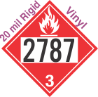 Flammable Class 3 UN2787 20mil Rigid Vinyl DOT Placard