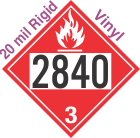Flammable Class 3 UN2840 20mil Rigid Vinyl DOT Placard