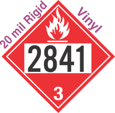 Flammable Class 3 UN2841 20mil Rigid Vinyl DOT Placard