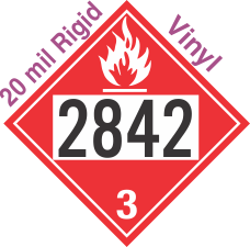 Flammable Class 3 UN2842 20mil Rigid Vinyl DOT Placard