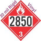 Flammable Class 3 UN2850 20mil Rigid Vinyl DOT Placard