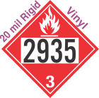 Flammable Class 3 UN2935 20mil Rigid Vinyl DOT Placard