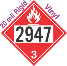Flammable Class 3 UN2947 20mil Rigid Vinyl DOT Placard