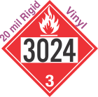 Flammable Class 3 UN3024 20mil Rigid Vinyl DOT Placard