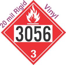 Flammable Class 3 UN3056 20mil Rigid Vinyl DOT Placard