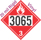 Flammable Class 3 UN3065 20mil Rigid Vinyl DOT Placard