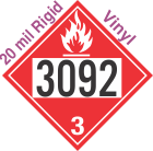 Flammable Class 3 UN3092 20mil Rigid Vinyl DOT Placard