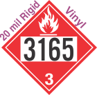 Flammable Class 3 UN3165 20mil Rigid Vinyl DOT Placard