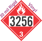 Flammable Class 3 UN3256 20mil Rigid Vinyl DOT Placard