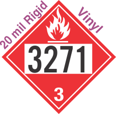 Flammable Class 3 UN3271 20mil Rigid Vinyl DOT Placard