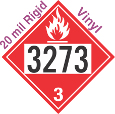 Flammable Class 3 UN3273 20mil Rigid Vinyl DOT Placard