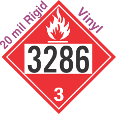 Flammable Class 3 UN3286 20mil Rigid Vinyl DOT Placard