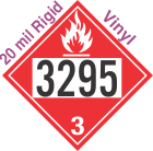 Flammable Class 3 UN3295 20mil Rigid Vinyl DOT Placard