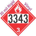 Flammable Class 3 UN3343 20mil Rigid Vinyl DOT Placard