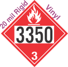 Flammable Class 3 UN3350 20mil Rigid Vinyl DOT Placard