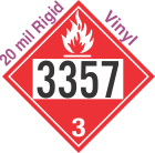 Flammable Class 3 UN3357 20mil Rigid Vinyl DOT Placard