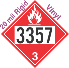 Flammable Class 3 UN3357 20mil Rigid Vinyl DOT Placard