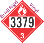 Flammable Class 3 UN3379 20mil Rigid Vinyl DOT Placard