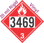 Flammable Class 3 UN3469 20mil Rigid Vinyl DOT Placard