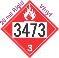 Flammable Class 3 UN3473 20mil Rigid Vinyl DOT Placard