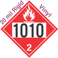 Flammable Gas Class 2.1 UN1010 20mil Rigid Vinyl DOT Placard