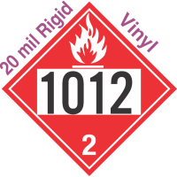 Flammable Gas Class 2.1 UN1012 20mil Rigid Vinyl DOT Placard