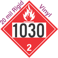 Flammable Gas Class 2.1 UN1030 20mil Rigid Vinyl DOT Placard