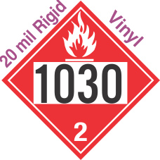 Flammable Gas Class 2.1 UN1030 20mil Rigid Vinyl DOT Placard