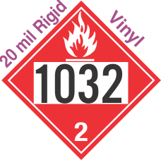 Flammable Gas Class 2.1 UN1032 20mil Rigid Vinyl DOT Placard