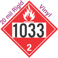 Flammable Gas Class 2.1 UN1033 20mil Rigid Vinyl DOT Placard