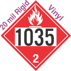 Flammable Gas Class 2.1 UN1035 20mil Rigid Vinyl DOT Placard