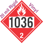 Flammable Gas Class 2.1 UN1036 20mil Rigid Vinyl DOT Placard
