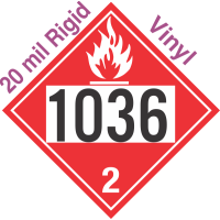 Flammable Gas Class 2.1 UN1036 20mil Rigid Vinyl DOT Placard