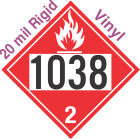 Flammable Gas Class 2.1 UN1038 20mil Rigid Vinyl DOT Placard