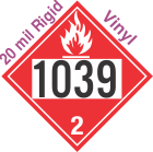 Flammable Gas Class 2.1 UN1039 20mil Rigid Vinyl DOT Placard