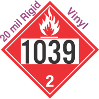 Flammable Gas Class 2.1 UN1039 20mil Rigid Vinyl DOT Placard