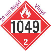 Flammable Gas Class 2.1 UN1049 20mil Rigid Vinyl DOT Placard