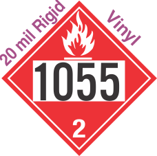 Flammable Gas Class 2.1 UN1055 20mil Rigid Vinyl DOT Placard