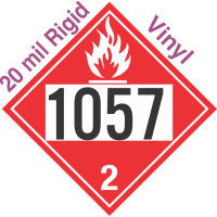 Flammable Gas Class 2.1 UN1057 20mil Rigid Vinyl DOT Placard