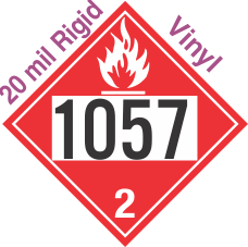 Flammable Gas Class 2.1 UN1057 20mil Rigid Vinyl DOT Placard