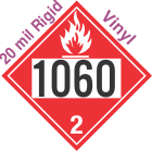 Flammable Gas Class 2.1 UN1060 20mil Rigid Vinyl DOT Placard