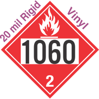 Flammable Gas Class 2.1 UN1060 20mil Rigid Vinyl DOT Placard